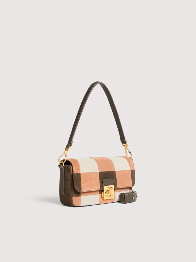 Borsa a spalla C-Me Lock Medium Suede Coccinelle