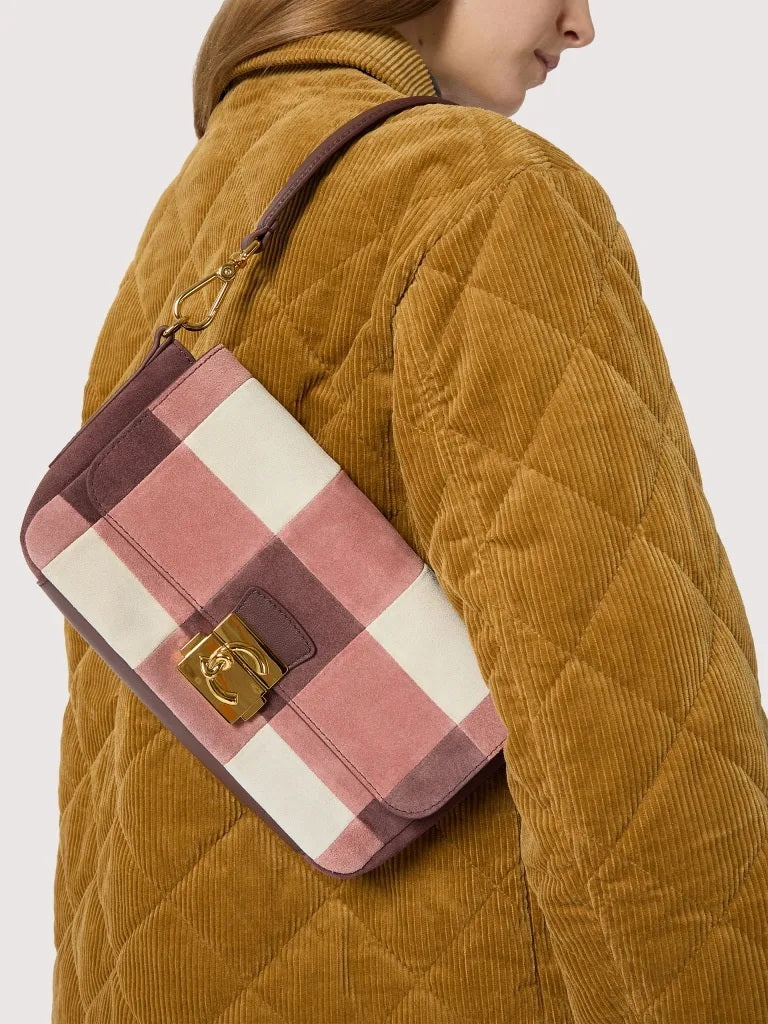 Borsa a spalla C-Me Lock Medium Suede Coccinelle