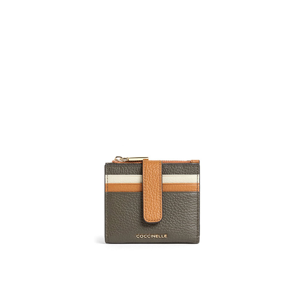 Portafoglio Metallic Small Tricolor in pelle