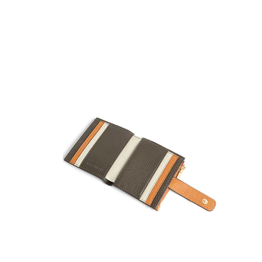 Portafoglio Metallic Small Tricolor in pelle