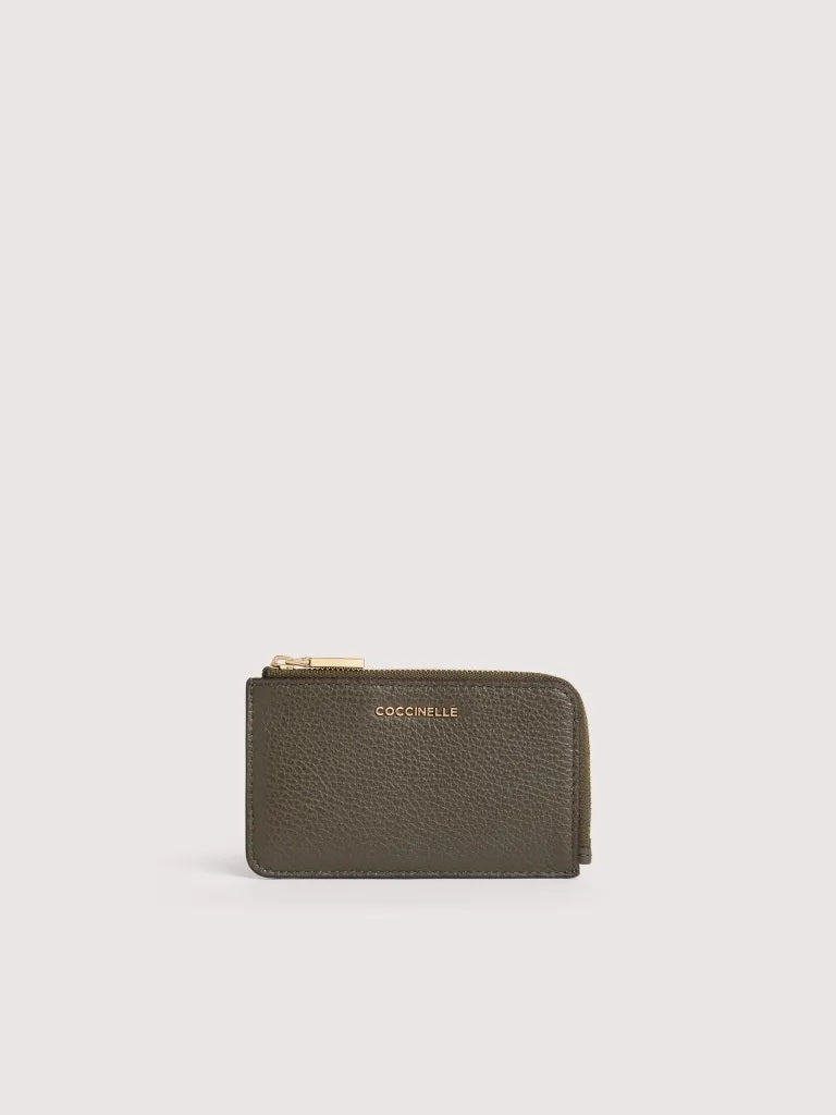 Coccinelle Metallic Tricolor Leather Card Holder