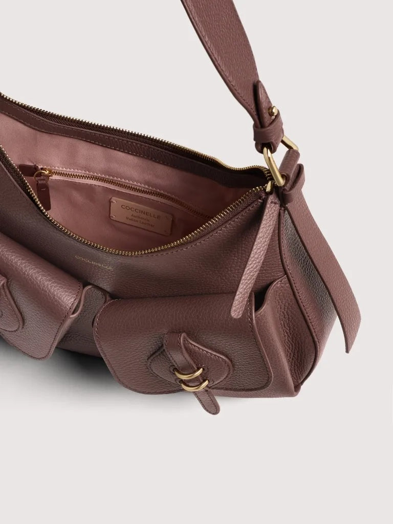 Borsa a spalla Mavery Pocket Medium in pelle Coccinelle