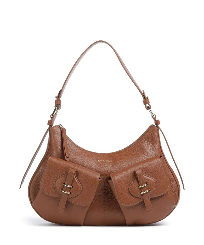 Borsa a spalla Mavery Pocket Medium in pelle Coccinelle