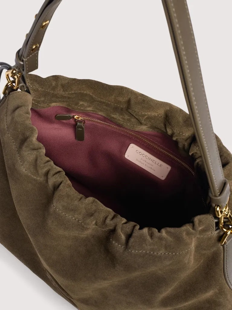 Coccinelle Lidia Medium Suede Shoulder Bag