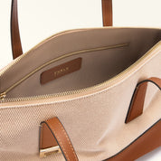 Furla Olivia M Tote Bag in Canvas and Leather