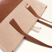 Furla Olivia M Tote Bag in Canvas and Leather