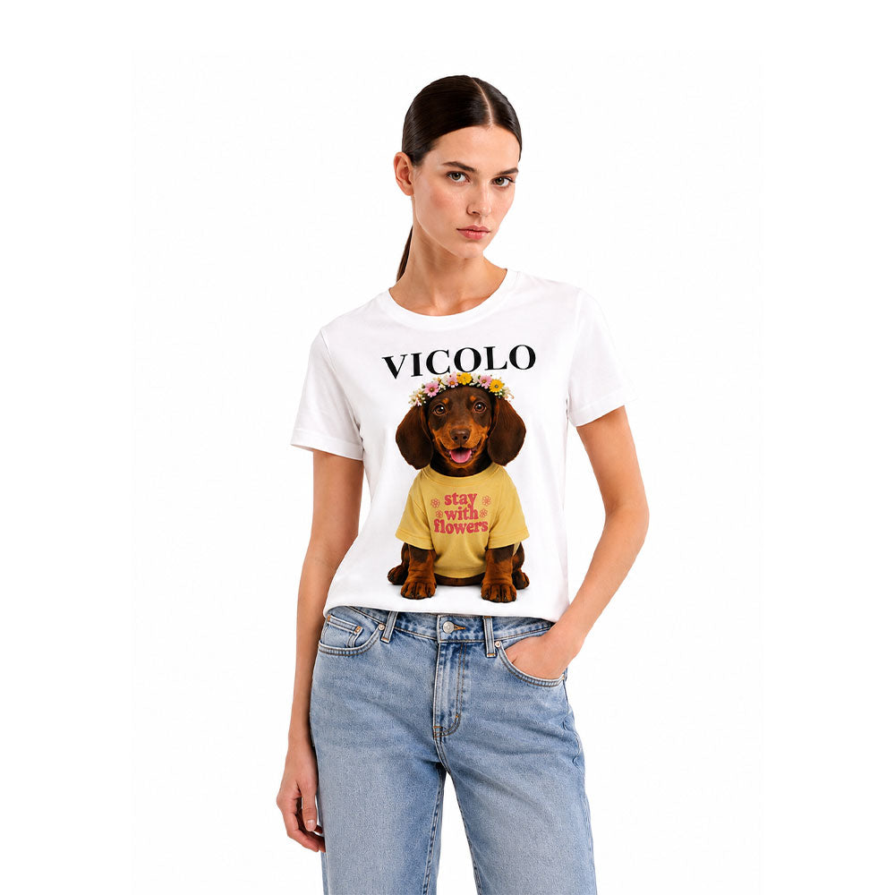 T-shirt con stampa Vicolo