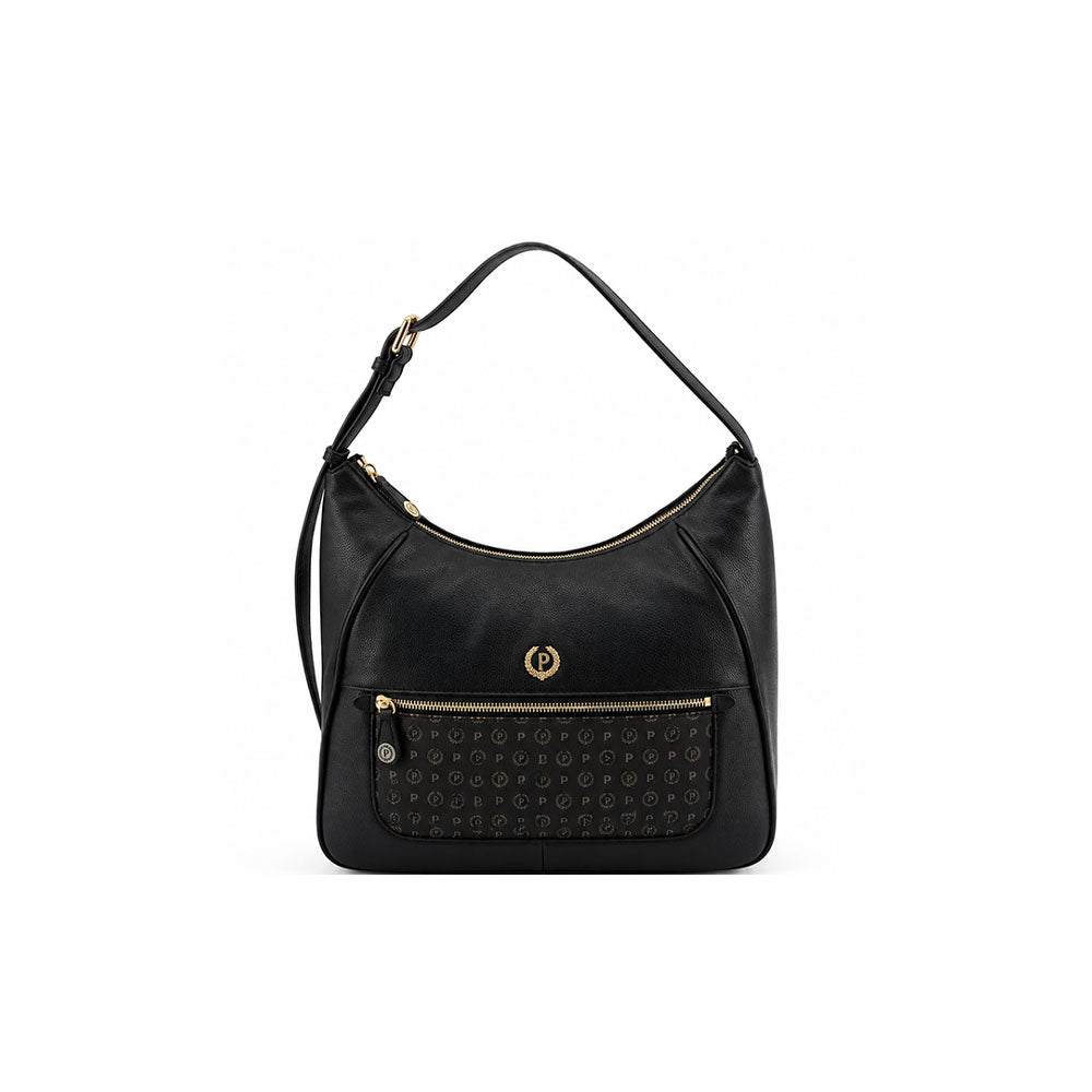 Borsa a spalla in ecopelle a grana Pollini