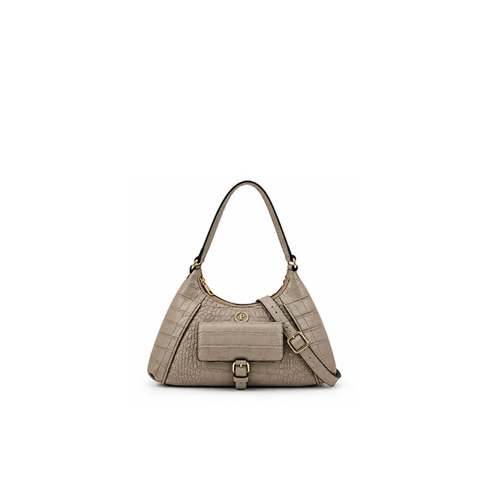 Borsa a spalla effetto cocco Pollini