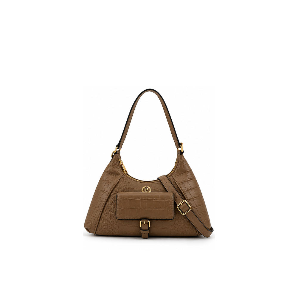 Borsa a spalla effetto cocco Pollini
