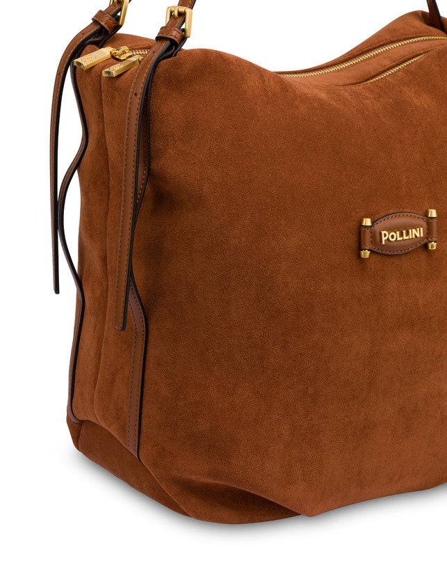 Borsa a spalla Wrap in suede Pollini