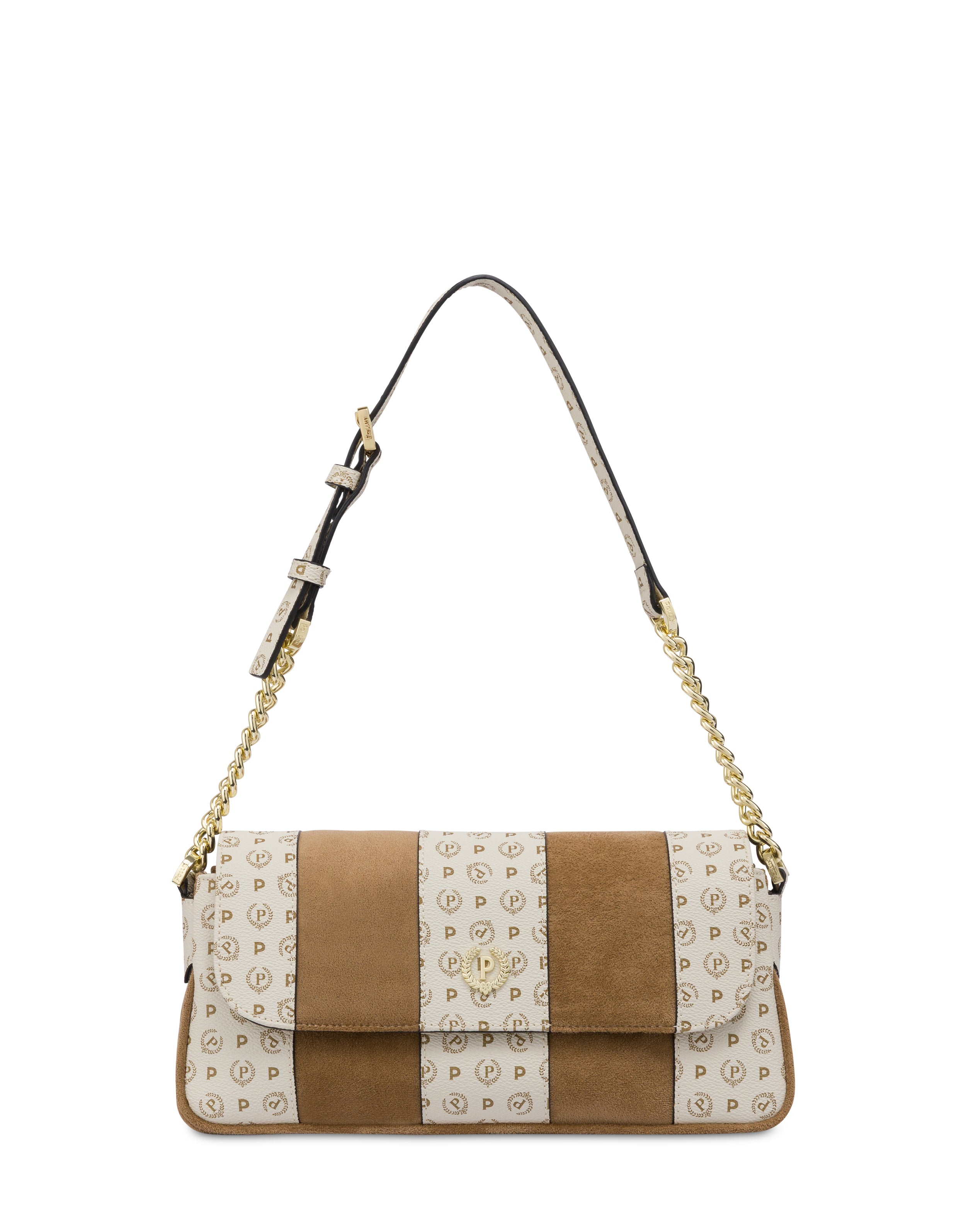 Borsa a spalla Interplay in fabric suede ed Heritage Pollini