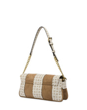 Borsa a spalla Interplay in fabric suede ed Heritage Pollini