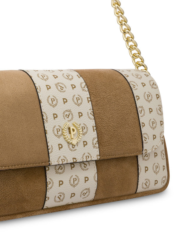 Borsa a spalla Interplay in fabric suede ed Heritage Pollini