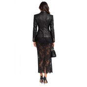 Nara long lace skirt in Silence