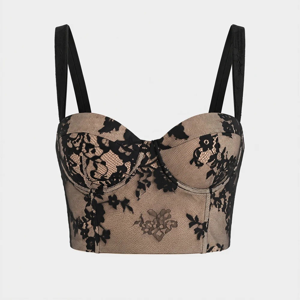 Top Lace in pizzo floreale Silence