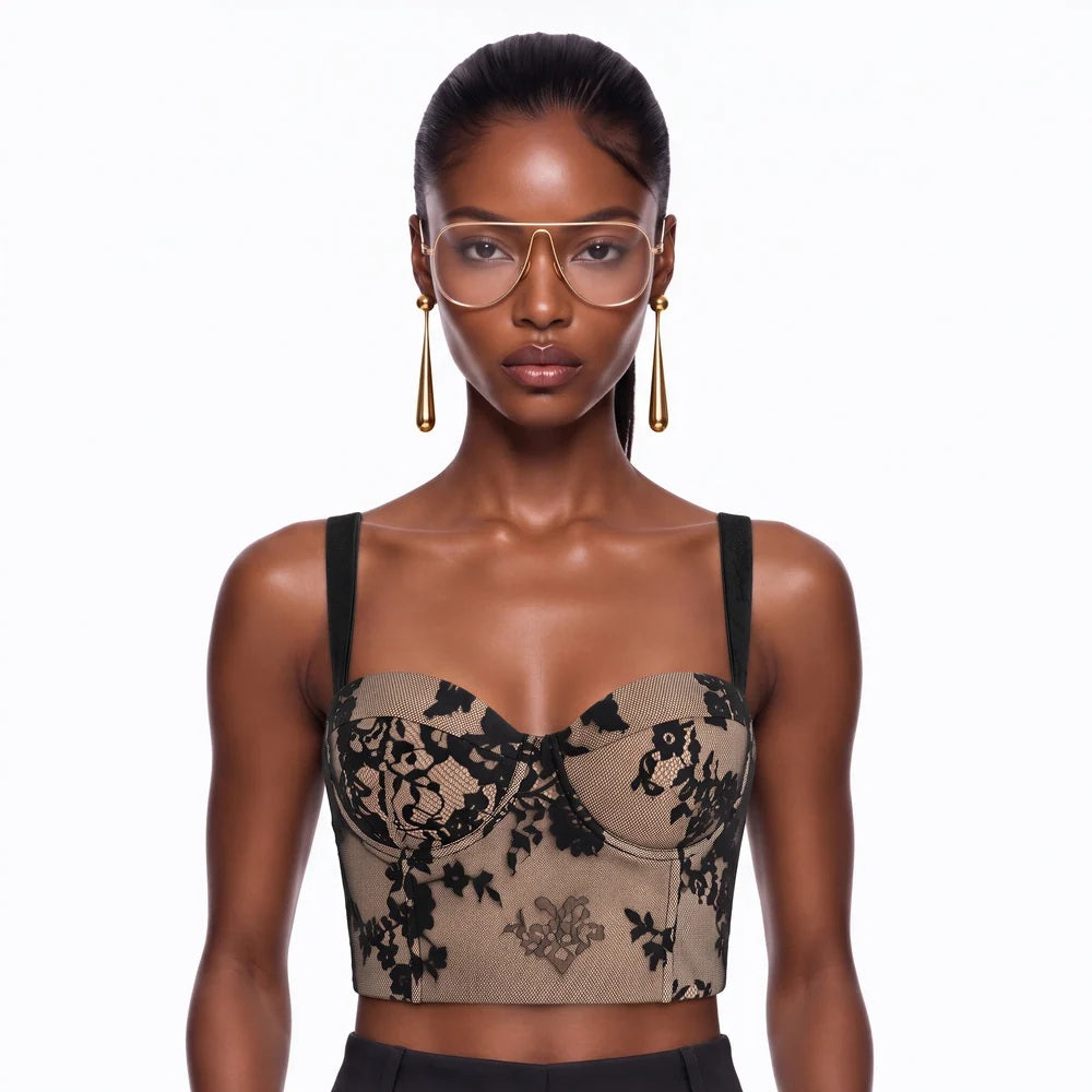 Top Lace in pizzo floreale Silence