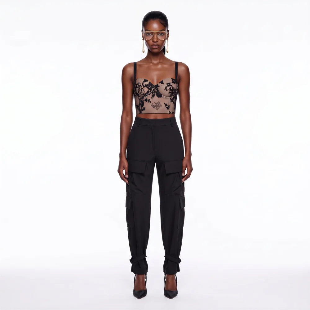 Top Lace in pizzo floreale Silence
