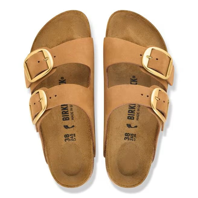 Arizona Big Buckle sandals in Birkenstock nubuck leather