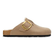 Sabot Boston Big Buckle Shearling in pelle e pelliccia Birkenstock