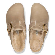 Sabot Boston Big Buckle Shearling in pelle e pelliccia Birkenstock