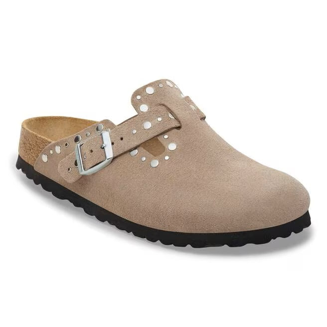 Birkenstock Boston Rivet suede clogs