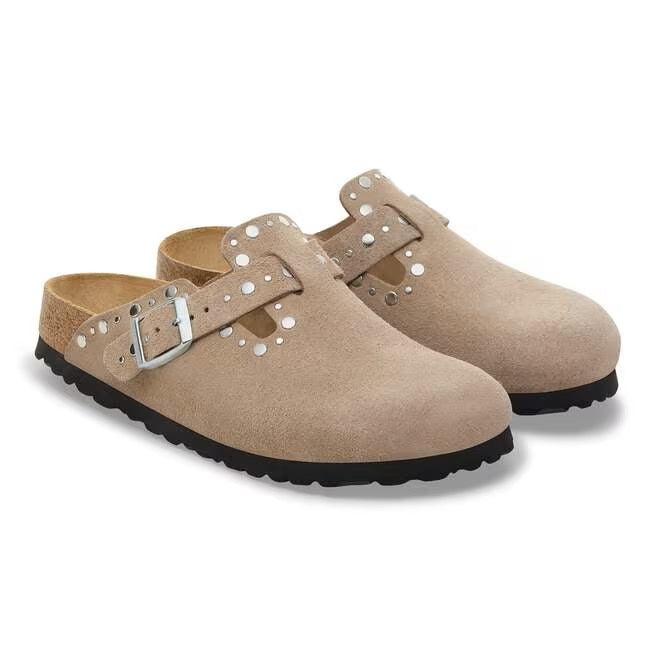 Birkenstock Boston Rivet suede clogs