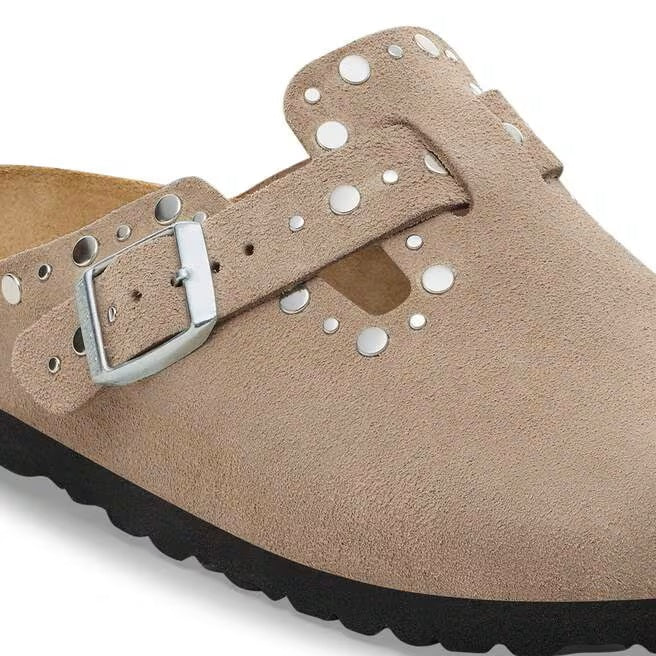 Birkenstock Boston Rivet suede clogs