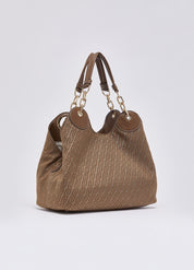 Borsa M Satchel in tessuto monogram jacquard Liu Jo