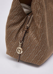 Borsa M Satchel in tessuto monogram jacquard Liu Jo