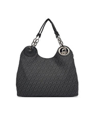 Borsa M Satchel in tessuto monogram jacquard Liu Jo