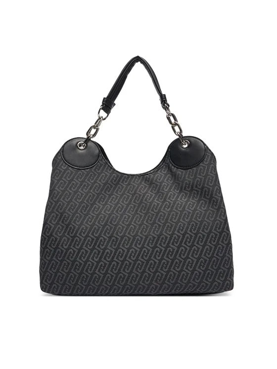 Borsa M Satchel in tessuto monogram jacquard Liu Jo