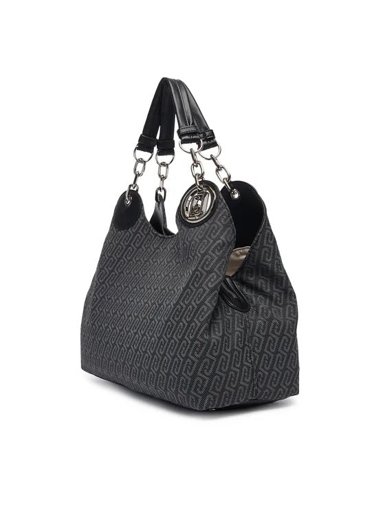 Borsa M Satchel in tessuto monogram jacquard Liu Jo