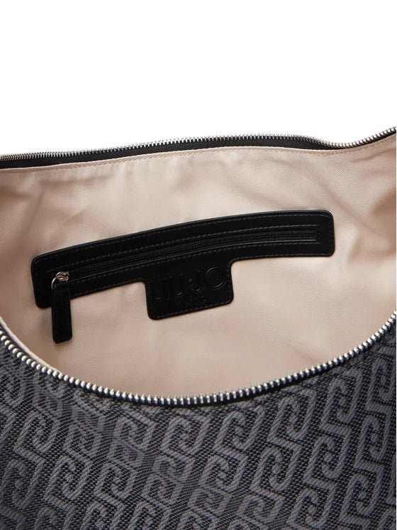 Borsa M Hobo in tessuto monogram jacquard Liu Jo