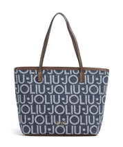 Borsa Tote Evrim M in tela con stampa logo Liu Jo