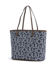 Borsa Tote Evrim M in tela con stampa logo Liu Jo