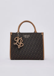 Borsa S Tote in tessuto jacquard logato Liu Jo