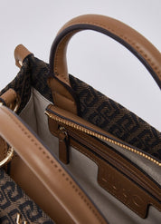 Borsa S Tote in tessuto jacquard logato Liu Jo