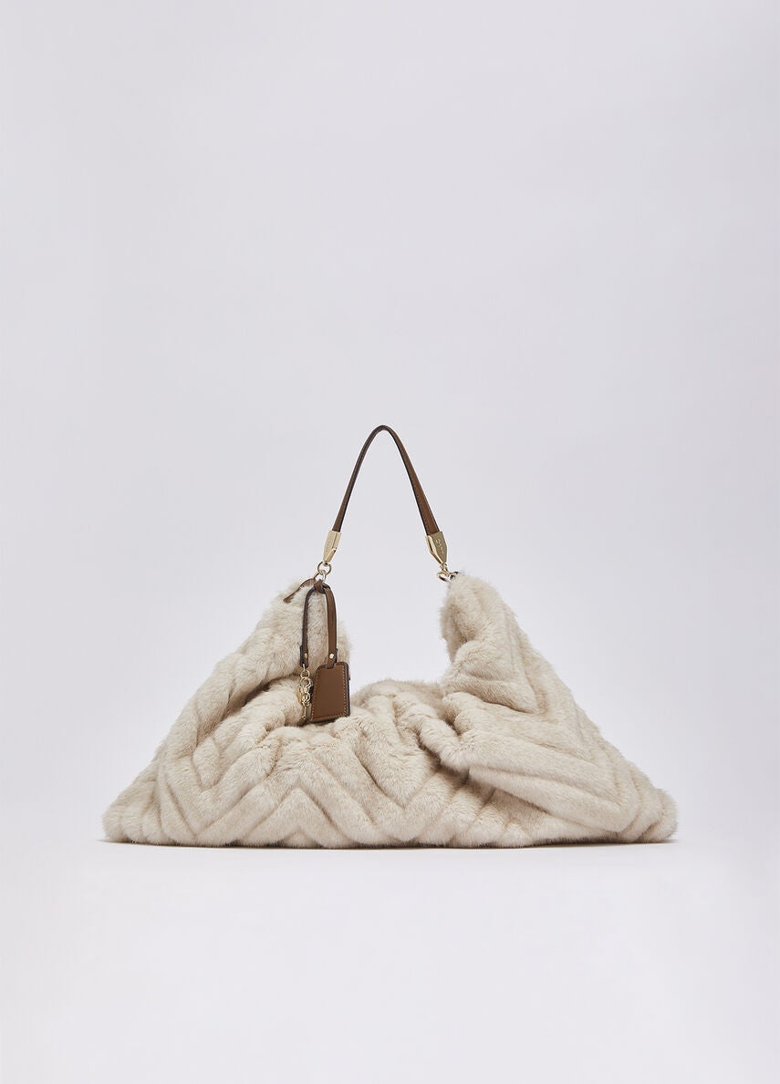 Borsa a spalla Foulard L in pelliccia sintetica Liu Jo