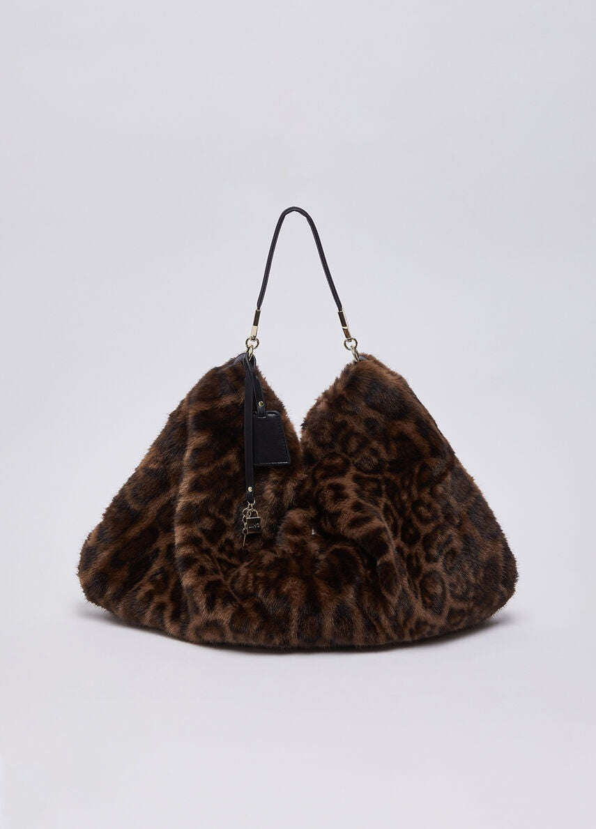 Borsa a spalla Foulard L in pelliccia sintetica Liu Jo