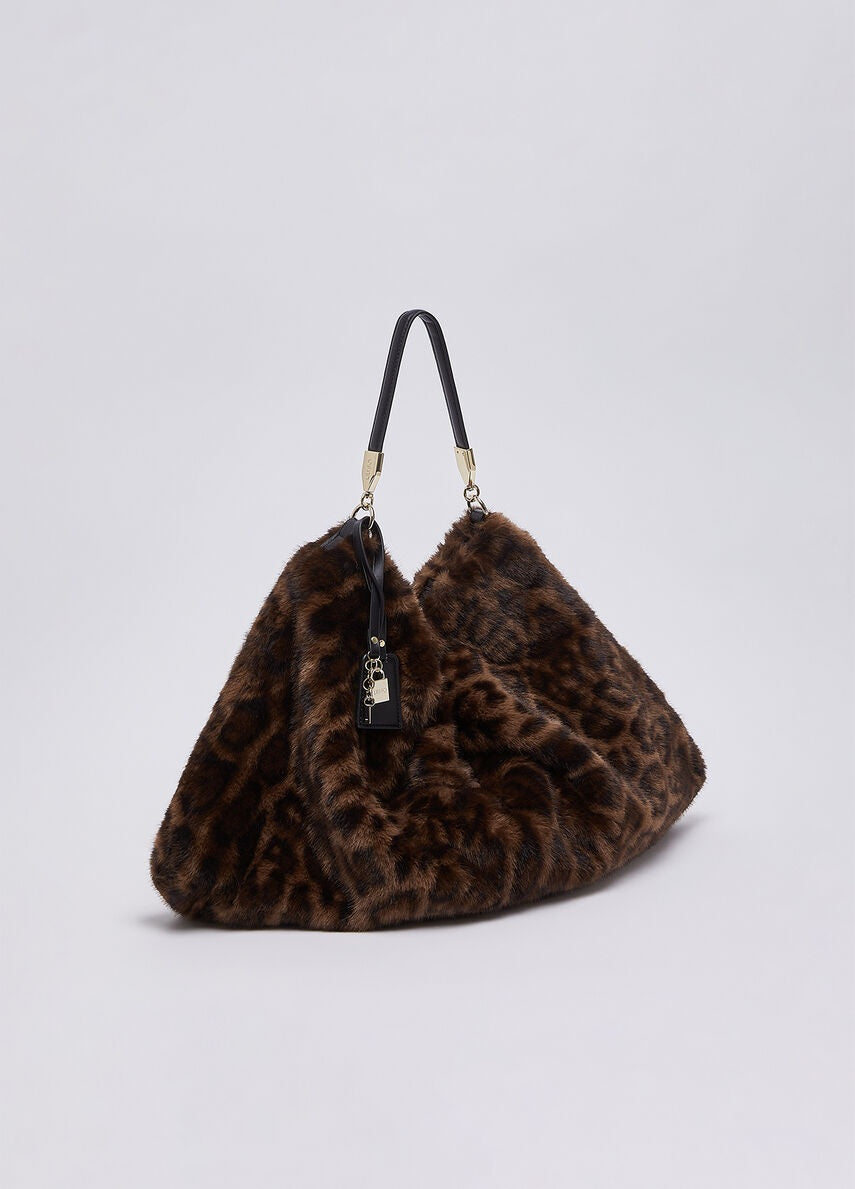 Borsa a spalla Foulard L in pelliccia sintetica Liu Jo