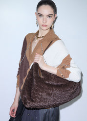 Borsa a spalla Foulard L in pelliccia sintetica Liu Jo