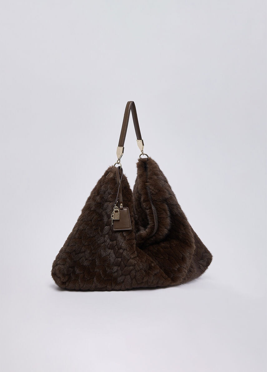 Borsa a spalla Foulard L in pelliccia sintetica Liu Jo