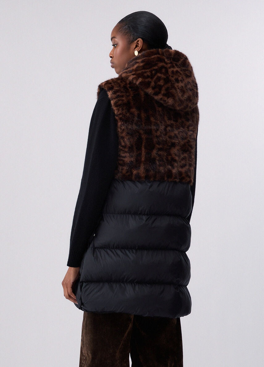 Gilet in nylon ed ecopelliccia Liu Jo