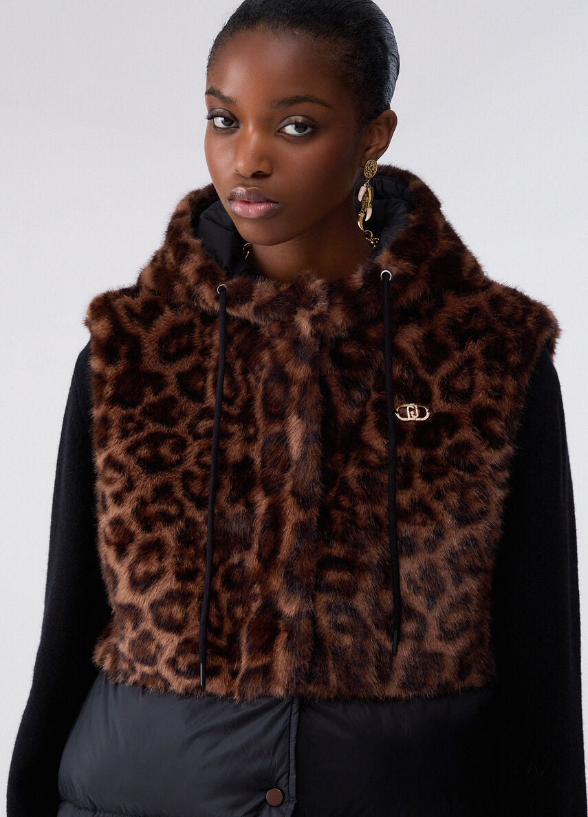 Gilet in nylon ed ecopelliccia Liu Jo