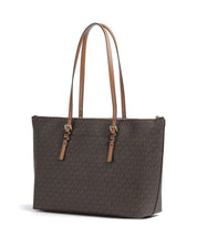 Borsa Quinn Large Tote in tela con stampa logo Michael Kors