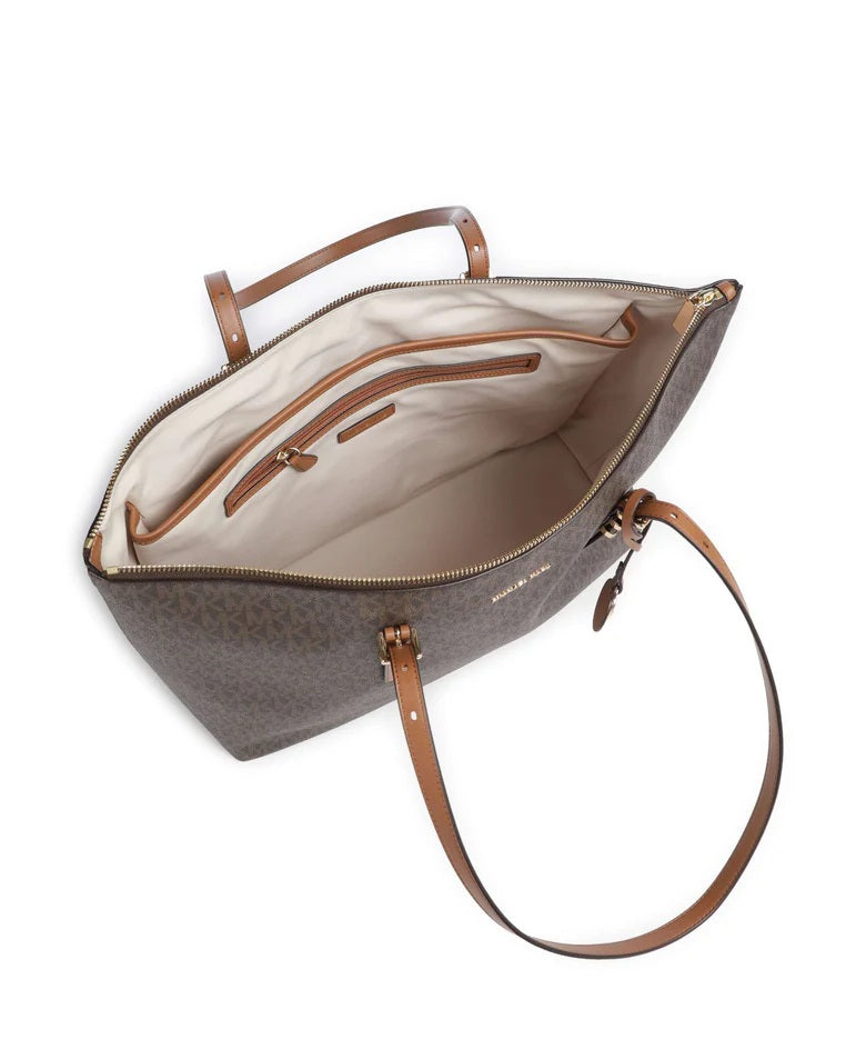 Borsa Quinn Large Tote in tela con stampa logo Michael Kors