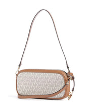 Borsa a spalla May Small in tela con stampa logo Michael Kors