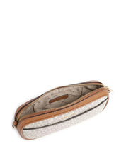 Borsa a spalla May Small in tela con stampa logo Michael Kors