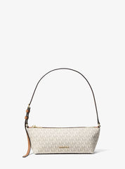 Borsa a spalla Laila Small in tela con stampa logo Michael Kors